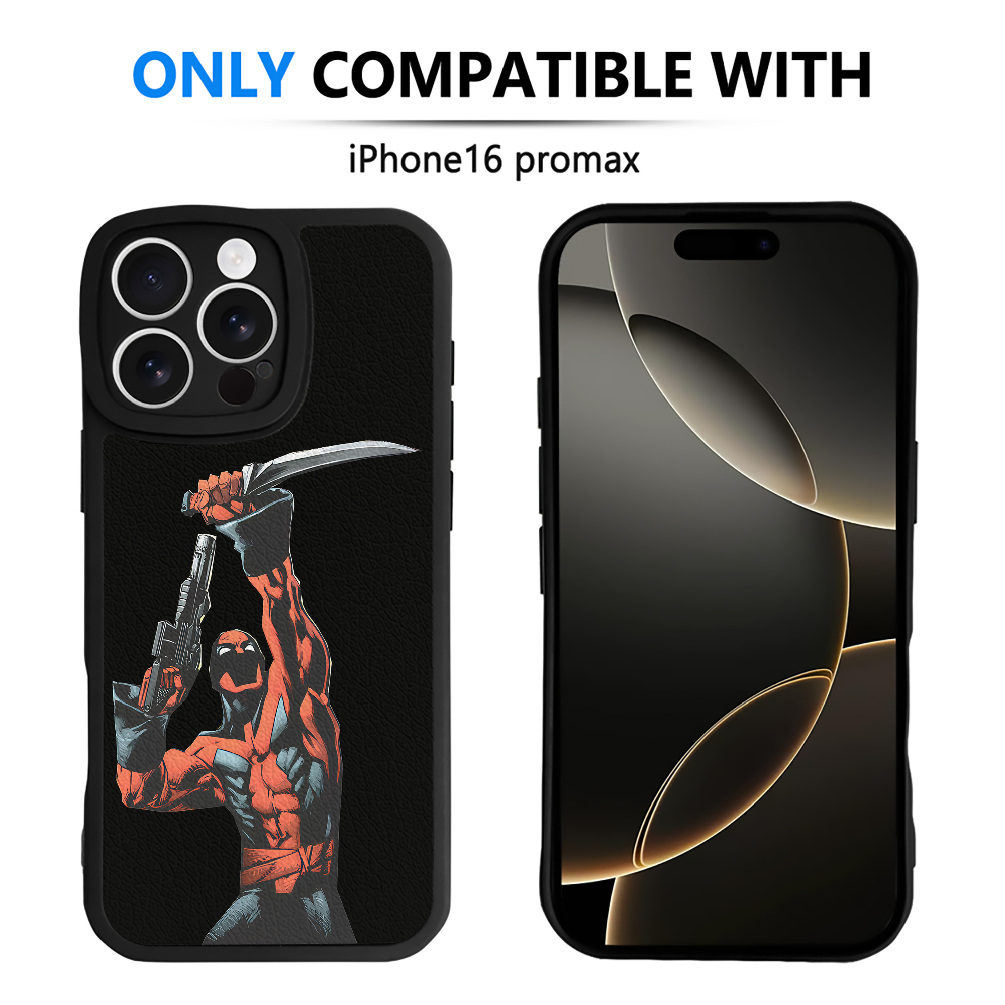 （画像用） Deadpool デッドプール 【iPhone 16シリーズ対応】シリコンスマホケース（レザー調） 材質：シリコン